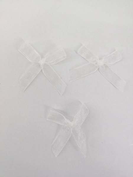 ببيونات شيفون (ابيض) 1 سم