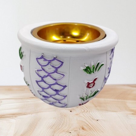 مبخرة سيراميك تراث & علبه شفاف 8*8*6سم