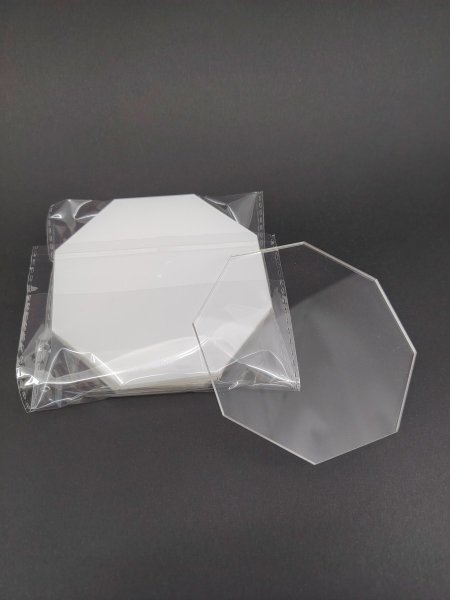 كوستر شفاف سداسي 10 سم