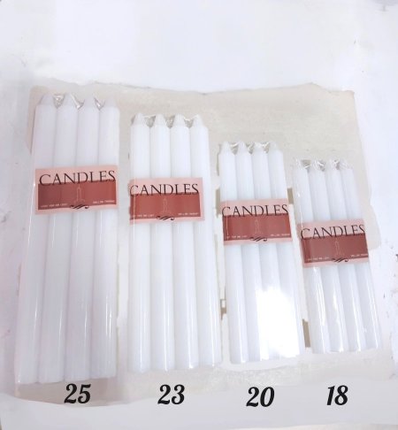 شمع ابيض 4 حبات طويل