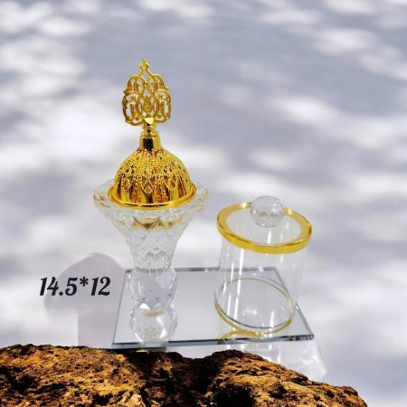 مبخرة كريستال مع علبة حلو