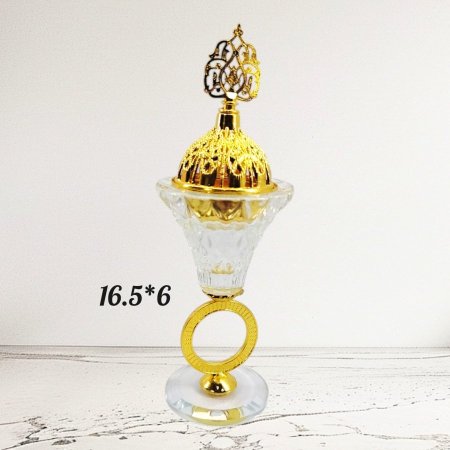 مبخرة كريستال غطاء نحاس قاعدة زجاج