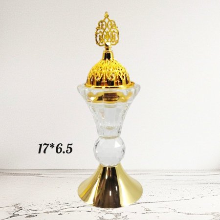 مبخرة كريستال مزخرف غطاء نحاس