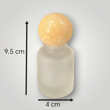 عبوة عطر زجاج رش مع غطاء خشب البامبو (فارغة)
