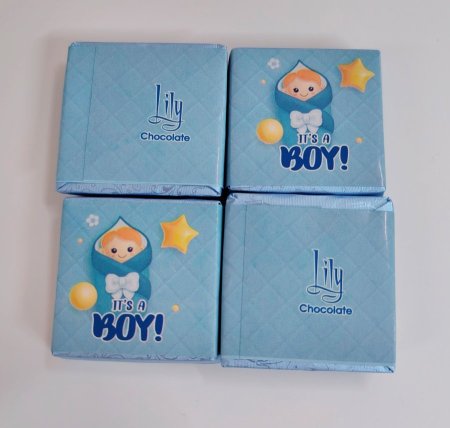 شكولاتة (lily) ازرق مربع محشوة (boy)