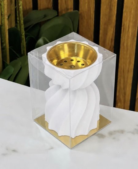 مبخرة حجر (ابيض) علبه شفاف