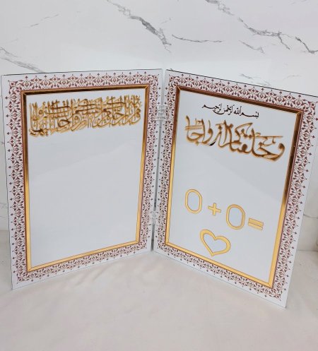 كتاب بصمة العرسان خشب cnc مع كتابة اكريلك