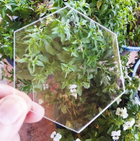 كوستر شفاف سداسي 10 سم