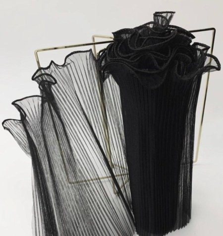 تل لتغليف الورد ( اسود حافة اسود )