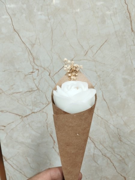 وردة جوري شمع مغلفة 3 لون