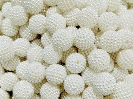 خرز لولو مبزر بيج